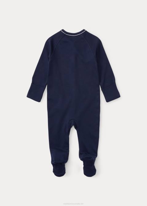 Baby Ralph Lauren Cotton Jersey Footed Coverall 4DJ27713 Refined Navy