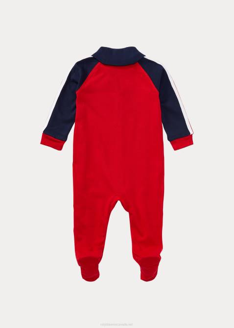 Baby Ralph Lauren Cotton Jersey Footed Coverall 4DJ27720 RL Red