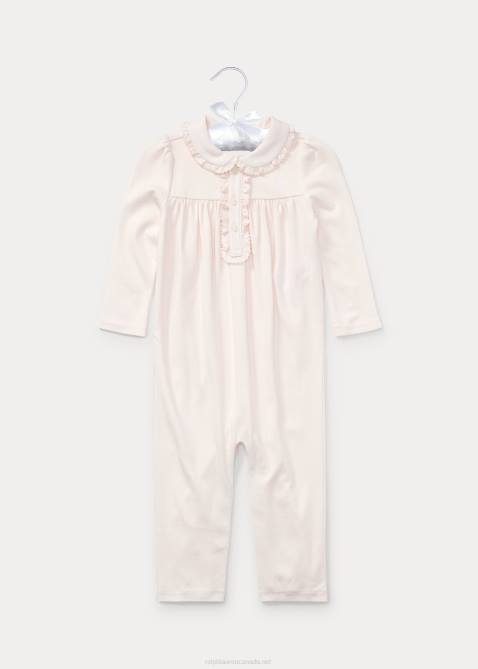 Baby Ralph Lauren Cotton Polo Coverall 4DJ27747 Delicate Pink