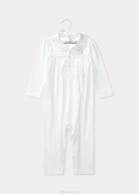 Baby Ralph Lauren Cotton Polo Coverall 4DJ27749 White