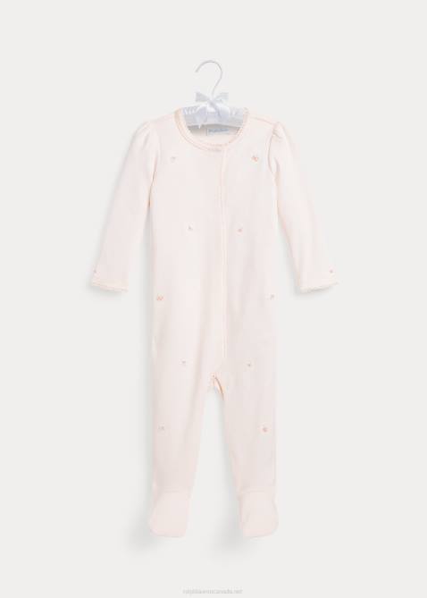 Baby Ralph Lauren Floral Organic Cotton Coverall 4DJ27750 Delicate Pink