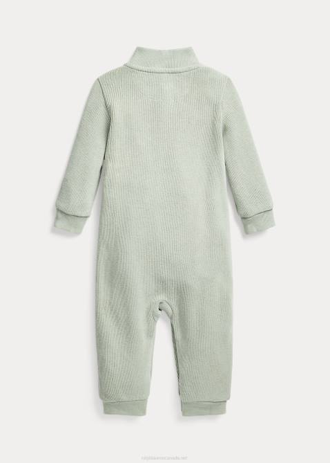 Baby Ralph Lauren French-Rib Cotton Coverall 4DJ210044 Light Green