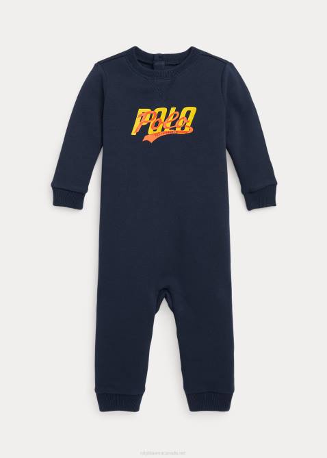 Baby Ralph Lauren Logo Fleece Coverall 4DJ28172 Cruise Navy