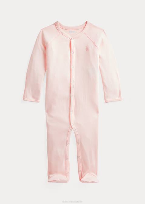 Baby Ralph Lauren Organic Cotton Footed Coverall 4DJ27717 Delicate Pink