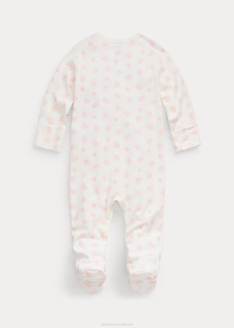 Baby Ralph Lauren Organic Cotton Footed Coverall 4DJ27729 Pink Multi