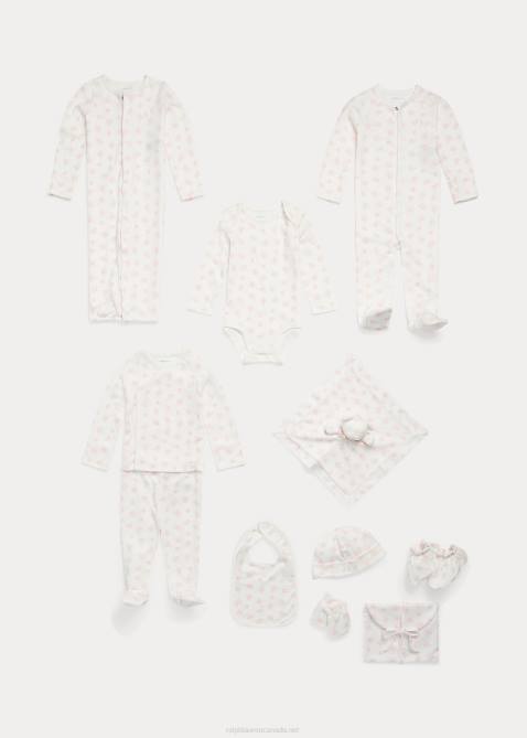 Baby Ralph Lauren Organic Cotton Footed Coverall 4DJ27729 Pink Multi