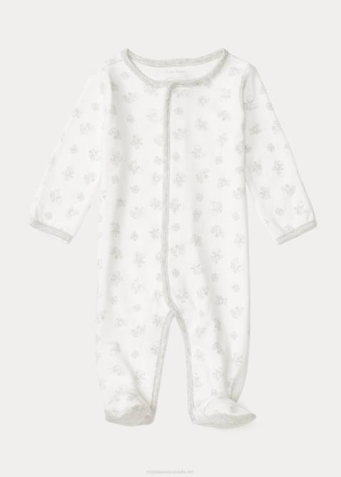 Baby Ralph Lauren Playtime-Print Cotton Footed Coverall 4DJ27732 Paper White Multi