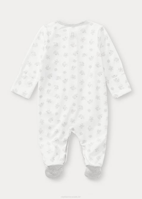 Baby Ralph Lauren Playtime-Print Cotton Footed Coverall 4DJ27732 Paper White Multi