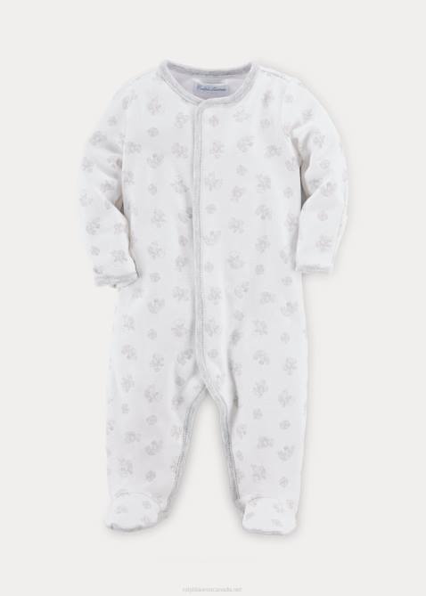 Baby Ralph Lauren Playtime-Print Cotton Footed Coverall 4DJ27732 Paper White Multi