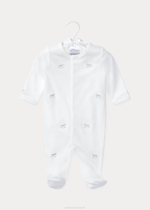 Baby Ralph Lauren Rocking Horse Cotton Footed Coverall 4DJ28174