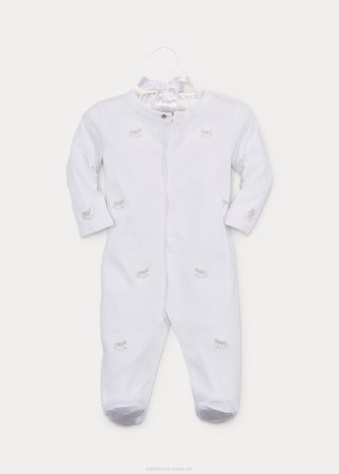Baby Ralph Lauren Rocking Horse Cotton Footed Coverall 4DJ28174