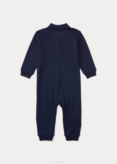 Baby Ralph Lauren Soft Cotton Polo Coverall 4DJ27707 Refined Navy