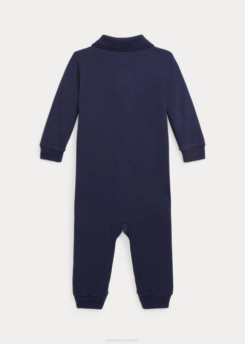 Baby Ralph Lauren Soft Cotton Polo Coverall 4DJ27741 Refined Navy