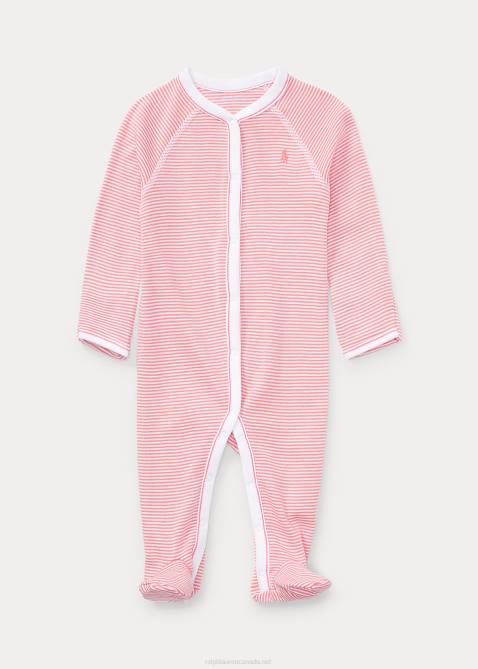 Baby Ralph Lauren Striped Cotton Footed Coverall 4DJ27718 Paisley Pink Multi