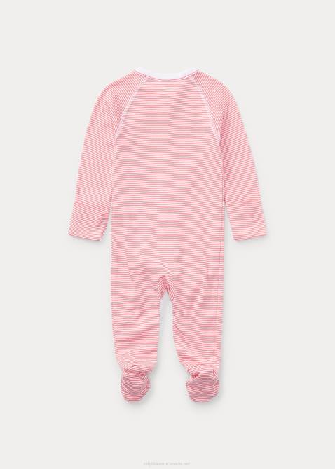Baby Ralph Lauren Striped Cotton Footed Coverall 4DJ27718 Paisley Pink Multi