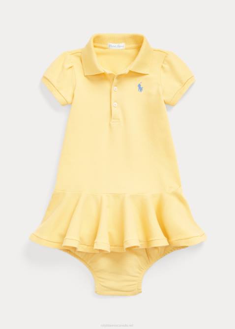 Baby Ralph Lauren Cotton Mesh Polo Dress 4DJ28221 Corn Yellow