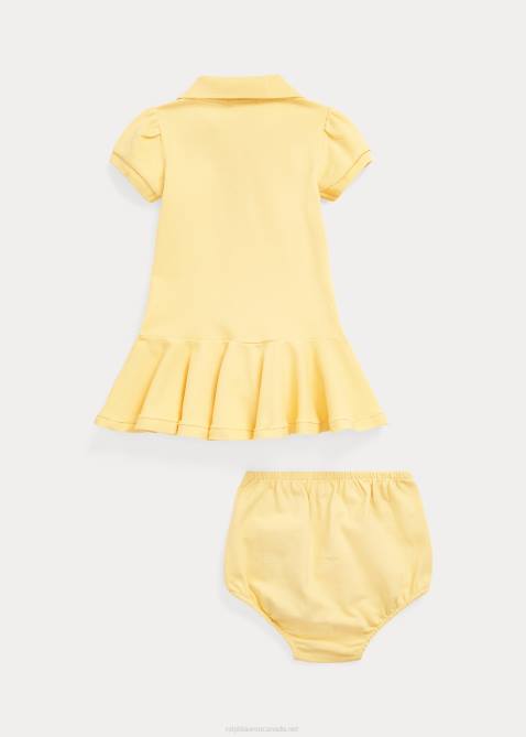 Baby Ralph Lauren Cotton Mesh Polo Dress 4DJ28221 Corn Yellow