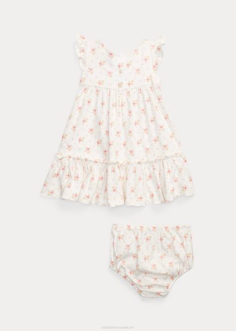 Baby Ralph Lauren Floral Cotton Jersey Dress & Bloomer 4DJ210033 Etta Floral