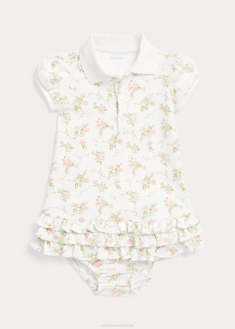 Baby Ralph Lauren Floral Cotton Polo Dress & Bloomer 4DJ27846 Forget Me Not Floral