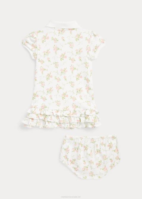 Baby Ralph Lauren Floral Cotton Polo Dress & Bloomer 4DJ27846 Forget Me Not Floral
