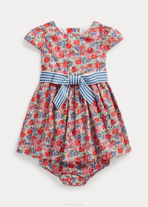 Baby Ralph Lauren Floral Cotton Poplin Dress & Bloomer 4DJ28240 Camden Floral