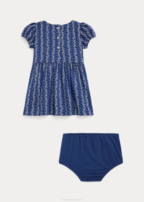 Baby Ralph Lauren Floral Ponte Dress & Bloomer 4DJ28233 Juliet Floral Stripe