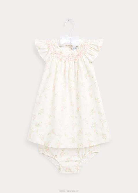 Baby Ralph Lauren Floral Smocked Dress & Bloomer 4DJ27866 Forget Me Not Floral