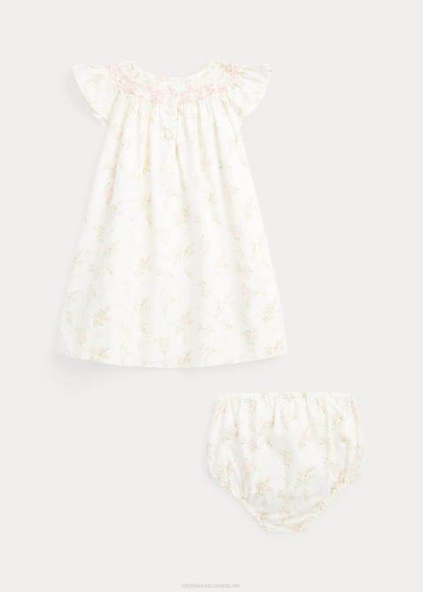 Baby Ralph Lauren Floral Smocked Dress & Bloomer 4DJ27866 Forget Me Not Floral