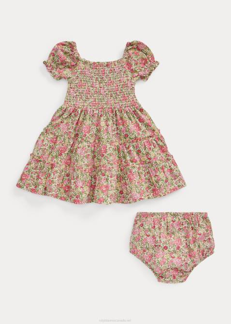 Baby Ralph Lauren Floral Smocked Jersey Dress & Bloomer 4DJ27861 Esme Floral