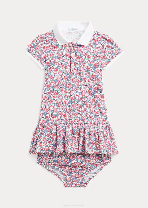 Baby Ralph Lauren Floral Stretch Mesh Polo Dress & Bloomer 4DJ27845 Tyler Floral