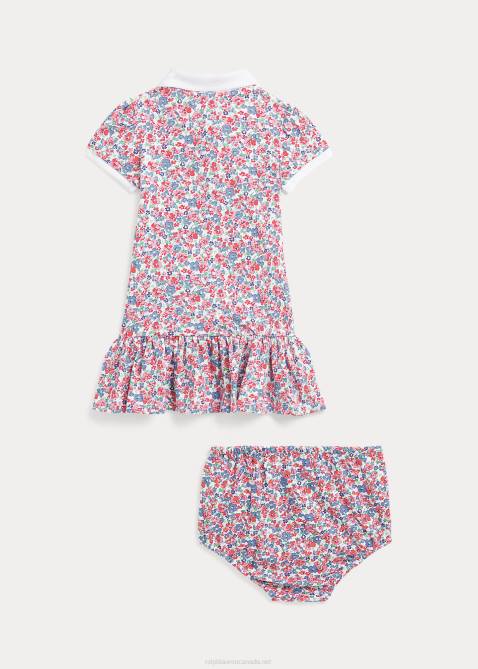 Baby Ralph Lauren Floral Stretch Mesh Polo Dress & Bloomer 4DJ27845 Tyler Floral
