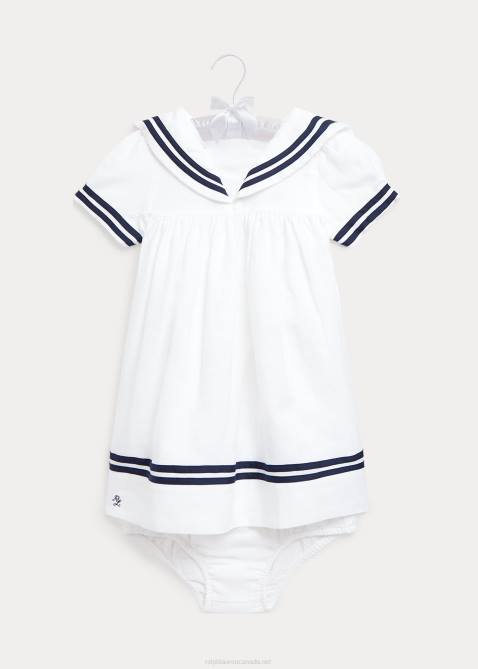 Baby Ralph Lauren Nautical Linen Dress & Bloomer 4DJ27868 White