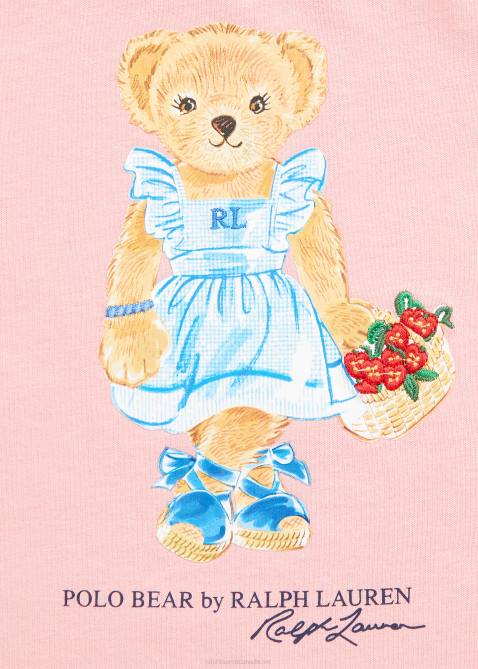 Baby Ralph Lauren Polo Bear Jersey Tee Dress & Bloomer 4DJ27854 Adirondack Rose