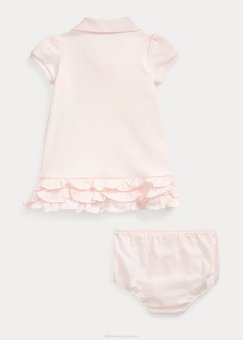 Baby Ralph Lauren Ruffled Polo Dress & Bloomer 4DJ27836 Delicate Pink