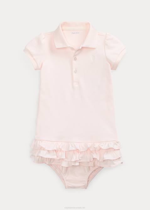 Baby Ralph Lauren Ruffled Polo Dress & Bloomer 4DJ27844 Delicate Pink