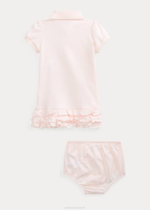 Baby Ralph Lauren Ruffled Polo Dress & Bloomer 4DJ27844 Delicate Pink