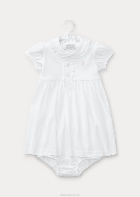 Baby Ralph Lauren Ruffled Polo Dress & Bloomer 4DJ27864 White