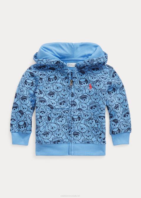 Baby Ralph Lauren Polo Bear Fleece Full-Zip Hoodie 4DJ28309 Harbor Island Blue/Navy