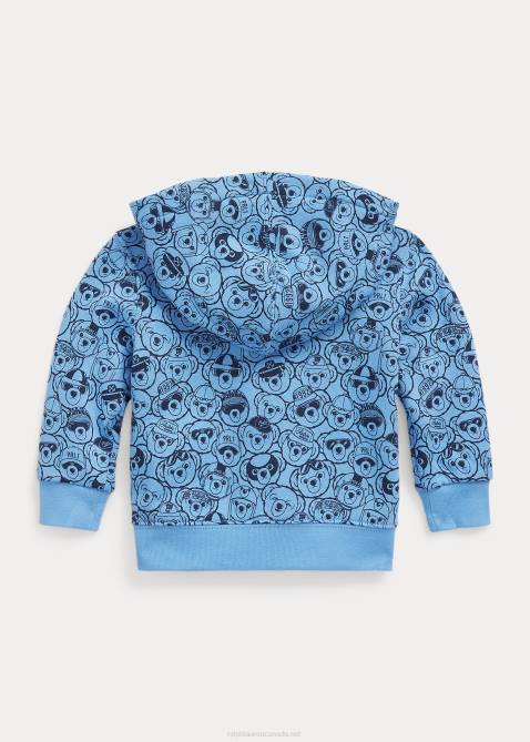 Baby Ralph Lauren Polo Bear Fleece Full-Zip Hoodie 4DJ28309 Harbor Island Blue/Navy