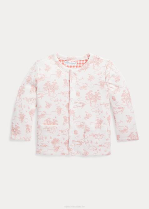 Baby Ralph Lauren Reversible Cotton Interlock Jacket 4DJ28014 Pink Gingham/Garden Toile