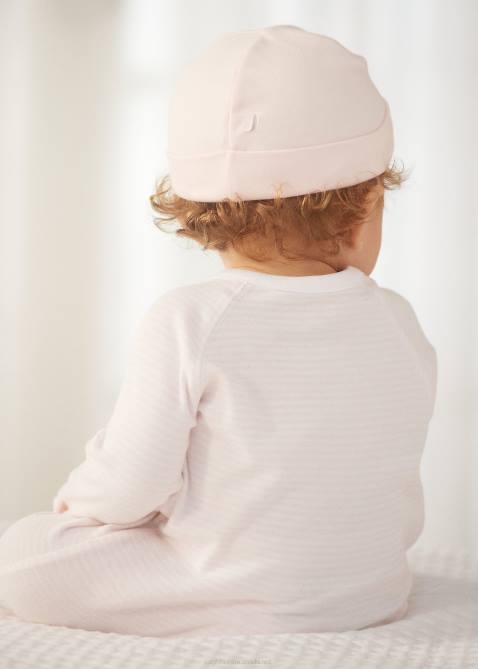 Baby Ralph Lauren Striped Organic Interlock Gown 4DJ28180 Delicate Pink/White