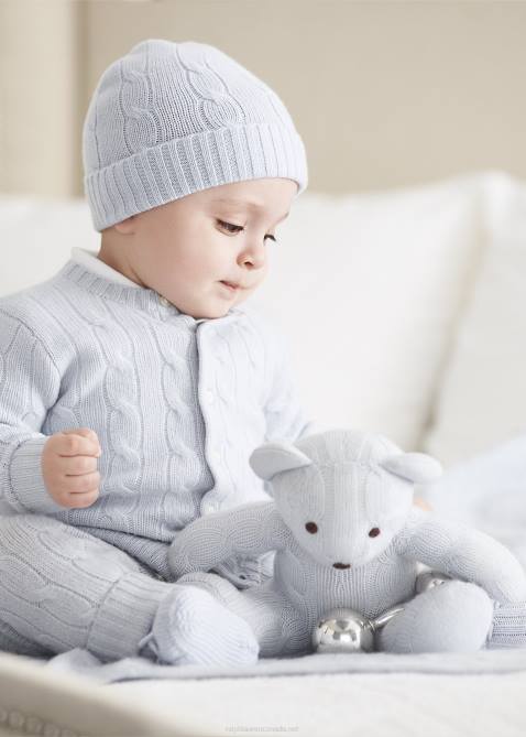 Baby Ralph Lauren Cable-Knit Cashmere Pant 4DJ28297 Pearl Blue