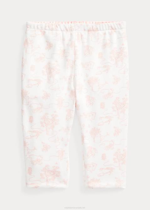Baby Ralph Lauren Reversible Gingham Cotton Interlock Pant 4DJ27972 Pink Gingham/Garden Toile