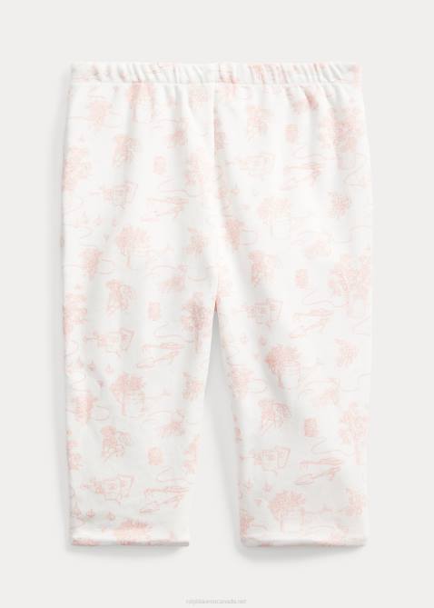 Baby Ralph Lauren Reversible Gingham Cotton Interlock Pant 4DJ27972 Pink Gingham/Garden Toile