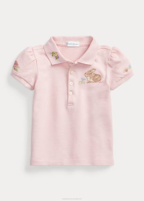 Baby Ralph Lauren Bunny Stretch Mesh Polo Shirt 4DJ27895 Hint Of Pink