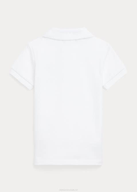 Baby Ralph Lauren Polo Bear Cotton Mesh Polo Shirt 4DJ28280 White