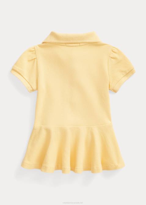 Baby Ralph Lauren Stretch Mesh Peplum Polo Shirt 4DJ28283 Corn Yellow