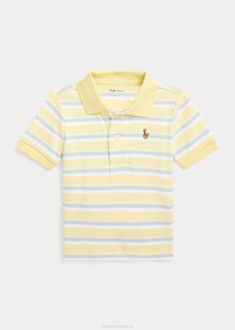 Baby Ralph Lauren Striped Soft Cotton Polo Shirt 4DJ27892 T-bird Yellow Multi