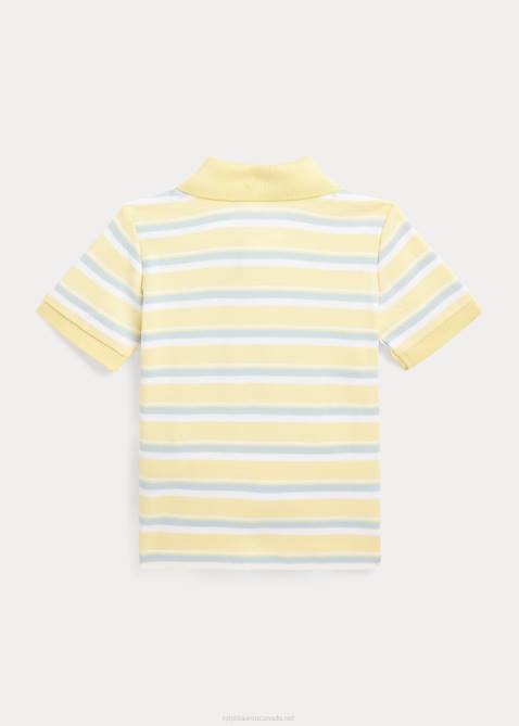 Baby Ralph Lauren Striped Soft Cotton Polo Shirt 4DJ27892 T-bird Yellow Multi