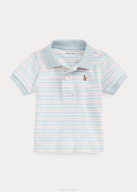 Baby Ralph Lauren Striped Soft Cotton Polo Shirt 4DJ27894 Alpine Blue Multi